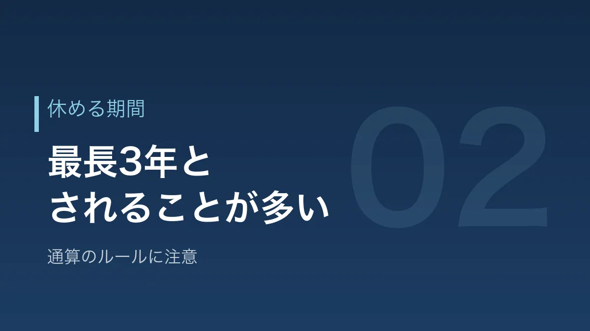 教員が休職できる期間の目安を示すバナー画像