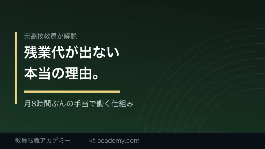 教員に残業代が出ない理由を解説する記事のアイキャッチ画像